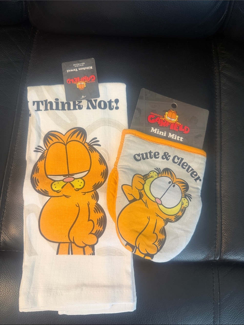 Garfield Kitchen Towel and Mini Mitt Set—Brand New